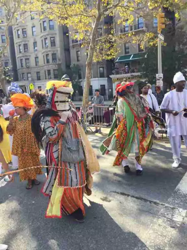 Yoruba Community Takes To The Streets Of New York As Buhari Lands In US (Photos)